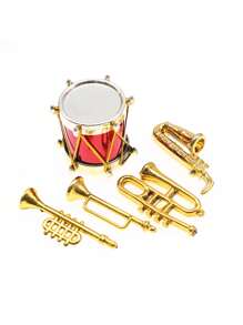 1入組微型古典樂器模型,適用於生活場景裝飾,攝影道具（鋼琴、吉他、薩克斯風等） - 彩色 - 查看 3