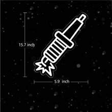 火花塞設計led霓虹燈招牌,適用於卧室、商業、車庫、汽車店、聖誕生日派對,含5v電源適配器 - 白色 - 查看 2