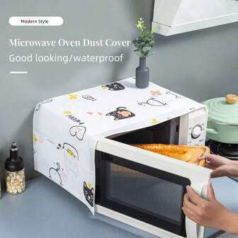 1pc, Microwave Dust Cover - Oil Smoke Proof, Kitchen Oven Cover Towel, Heat-Resistant Waterproof Dust-Proof Microwave Oven Grill Cover Protector - Dust Cover Case Protections For Toaster Oven- - Home Textile Decoration - Plastic Hanging Bag, Kitchen AccessoriesAppliances Gadgets Tools Christmas Stuff Cooking Christmas