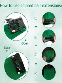 8 PCS Colored Clip In Hair Extensions 20 Inch Long Multi Color Party Bright And Vibrant Rainbow Hair Extensions Synthetic Colored Wigs For Halloween Parties At Music Festivals