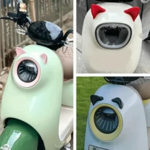 1pc摩托车头盔装饰配件猫耳朵（猫耳馒头）粘贴电动车安全帽通用配件喇叭天线 - 藍色 - 查看 2