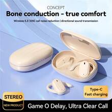 黑色 3D 环绕声开放式 OWS 气导无线耳机运动耳挂式 AI 防噪 IPX5 耳机 16.2mm 扬声器 - 黑色 - 查看 6