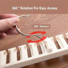 1pc White 10 Holes Belt Storage Rack Tie Hanging Rack Belt Clothes Rack Organizing Rack Scarf Rack Gift For Valentine's Day - White - View 3