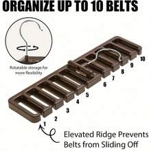 1pc White 10 Holes Belt Storage Rack Tie Hanging Rack Belt Clothes Rack Organizing Rack Scarf Rack Gift For Valentine's Day - White - View 6