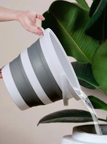1PC Portable Foldable Water Bucket, Suitable For Household Storage And Cleaning, Outdoor Watering, Picnics, Camping, Fishing, And Car Washing - White Gray - View 7