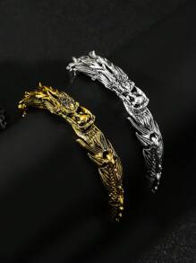 1 件金属龙纹链条手链，个性时尚复古，适合男士 - 龍形手鍊 - 查看 1