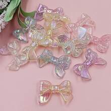 5入組創意閃亮破碎效果蝴蝶結珠子33*22mm時尚diy珠寶配件,適用於手機掛件手鍊製作 - 約33*22mm - 查看 5