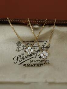 1件925純銀時尚甜美花朵項鍊,適用於女士婚禮派對配戴的精緻s925珠寶 - 金色 - 查看 9