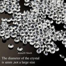 1200個清晰0.4cm假塑料鑽石,適用於花瓶填充物桌面散落,亚克力水晶鑽石珠子,用於手作裝飾,婚禮桌面散落、生日裝飾、情人節裝飾 - 透明色 - 查看 5