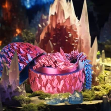 Laser 3d Printed Fantasy Rainbow Chinese Dragon With Movable Joints For Desk Decor, 3d Printed Dragon - Multicolor - Multicolor - View 3