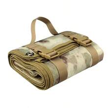 1pc Large Size Camo Picnic Mat, Macho Unisex Style Nylon Rectangle Durable Portable Waterproof Camping Ground Sheet For Outdoor Activities - Olive Green - View 1