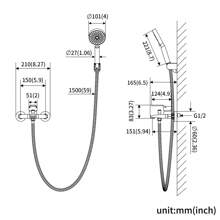 Mezclador de bañera con ducha de mano, juego mezclador de bañera clásico con 5 funciones para bañera y baño