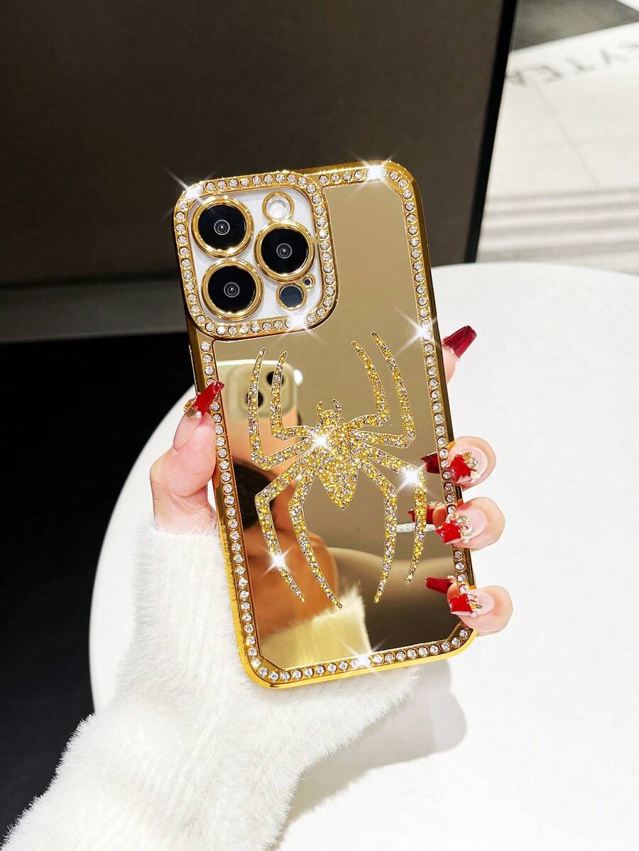 一個鑲有水鑽/電鍍/激光雕刻/中空/鑲嵌蜘蛛tpu手機殼,適用於iphone 7/8/se2/iphone7p/8p/iphone X/xs/xr/iphonexs Max/iphone11/iphone11 Pro/iphone11 Pro Max/iphone12/iphone12 Pro/iphone11 Pro Max/iphone12/iphone 12 Pro/iphone12 Pro Max/iphone 13/iphone 13 Pro/iphone13 Pro Max/iphone 14/iphone 14 Pro/iphone 14 Plus/iphone14 Pro Max/iphone 15/iphone 15 Pro/iphone 15 Plus/iphone15 Pro Max