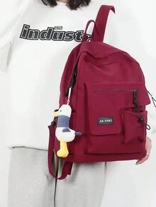 Plush Cute Cartoon Duck Doll Keychain & Fuel Duck Backpack Pendant - Blue and White - View 5