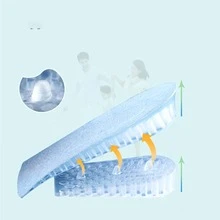 麂皮和矽膠隱形增高鞋墊,為男女運動鞋提供緩衝減震,可半墊式提供腳跟緩衝,2cm/3.5cm/5cm可選 - 藍色 - 查看 6