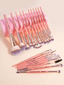 MAANGE 20pcs Professional Makeup Brush Set&Plastic Brush Storage Container,Makeup Tools With Soft Fiber For Easy Carrying,Foundation Brush,Eye Shadow Brush,Blending Brush,Eyebrow Brush,Brush Set For Travel,Brush Set,Makeup Brush Kit,Make Up Brush Set,Make Up Set Complete,Makeup Brush Set,Complete Makeup Kit,Brush Kit,Brushes Makeup Set,Makeup Gift Set,Set - Rose Gold - View 2