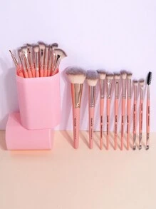 MAANGE 20pcs Professional Makeup Brush Set&Plastic Brush Storage Container,Makeup Tools With Soft Fiber For Easy Carrying,Foundation Brush,Eye Shadow Brush,Blending Brush,Eyebrow Brush,Brush Set For Travel,Brush Set,Makeup Brush Kit,Make Up Brush Set,Make Up Set Complete,Makeup Brush Set,Complete Makeup Kit,Brush Kit,Brushes Makeup Set,Makeup Gift Set,Set - Rose Gold - View 8