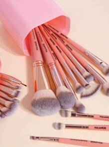 MAANGE 20pcs Professional Makeup Brush Set&Plastic Brush Storage Container,Makeup Tools With Soft Fiber For Easy Carrying,Foundation Brush,Eye Shadow Brush,Blending Brush,Eyebrow Brush,Brush Set For Travel,Brush Set,Makeup Brush Kit,Make Up Brush Set,Make Up Set Complete,Makeup Brush Set,Complete Makeup Kit,Brush Kit,Brushes Makeup Set,Makeup Gift Set,Set - Rose Gold - View 10