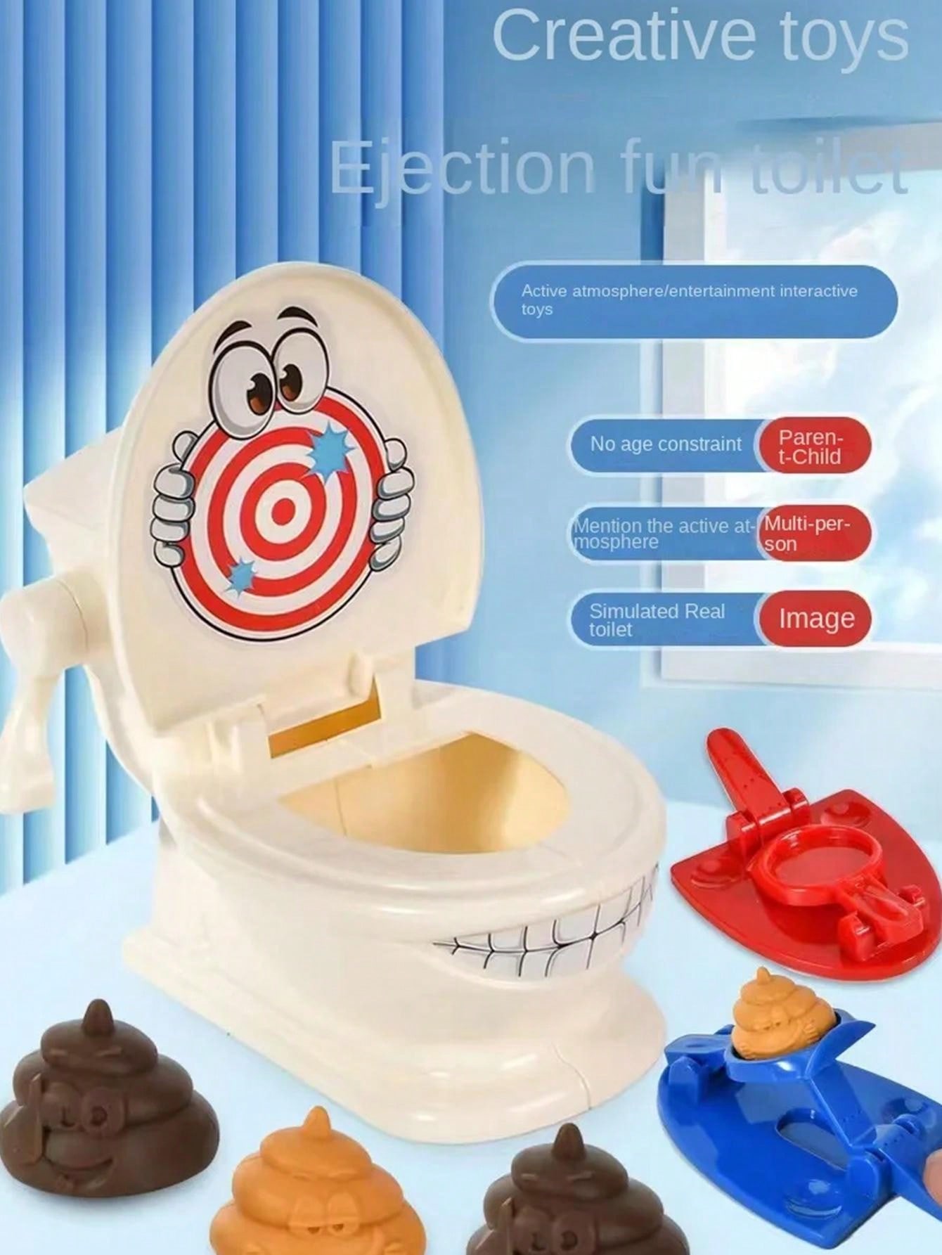 Toilet Toy Bounce Poop Tabletop Game Prank Toy Two Person Interactive