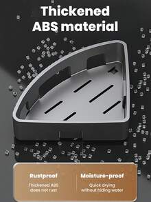 1個浴室收納架,壁掛三角形淋浴組織袋,洗髮水架,無需鑽孔的浴室配件 - 灰色 - 查看 3
