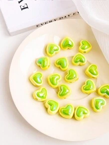 chenming 15入組多種顏色的塑膠愛心珠子,非常適合學生日常佩戴和節日diy工藝品製作 - 15pcs - 查看 12