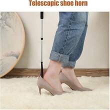 1 Pieza Calzador De Aluminio De Mango Largo Con Cuerda Ajustable, Adecuado Para Personas Mayores - Blanco - Ver 6