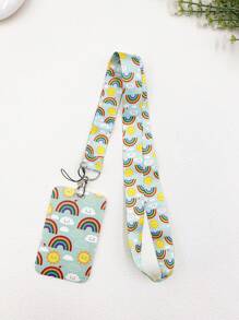 1入組彩虹系列手機頸掛帶配鑰匙扣,適用於工作、搭乘公共交通、展示身份證和硬卡套,送給朋友的禮物 - 彩色 - 查看 6