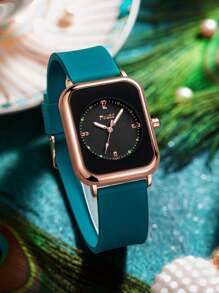 Poshi Silicone Strap Quartz Watch - Green - View 4