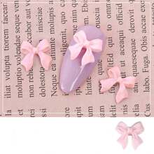 50pcs Resin Bowtie Streamers 3d Nail Art Decorations With Rhinestone Nail Supplies DIY Nail Charms Nail Gems