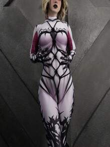 Sexy Costume Cosplay Symbiote Spider Woman Spider Costume Superhero Halloween - Multicolor - View 1