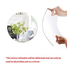 1pc Modern Style,Round Decorative Mirror Sticker, (Thick 0.2cm) Removable Self-Adhesive Acrylic Mirror Wall Sticker, Wall Art, Wall Stickers, Home Decor, Bedroom Accessories, Room Decoration - Silver - View 3