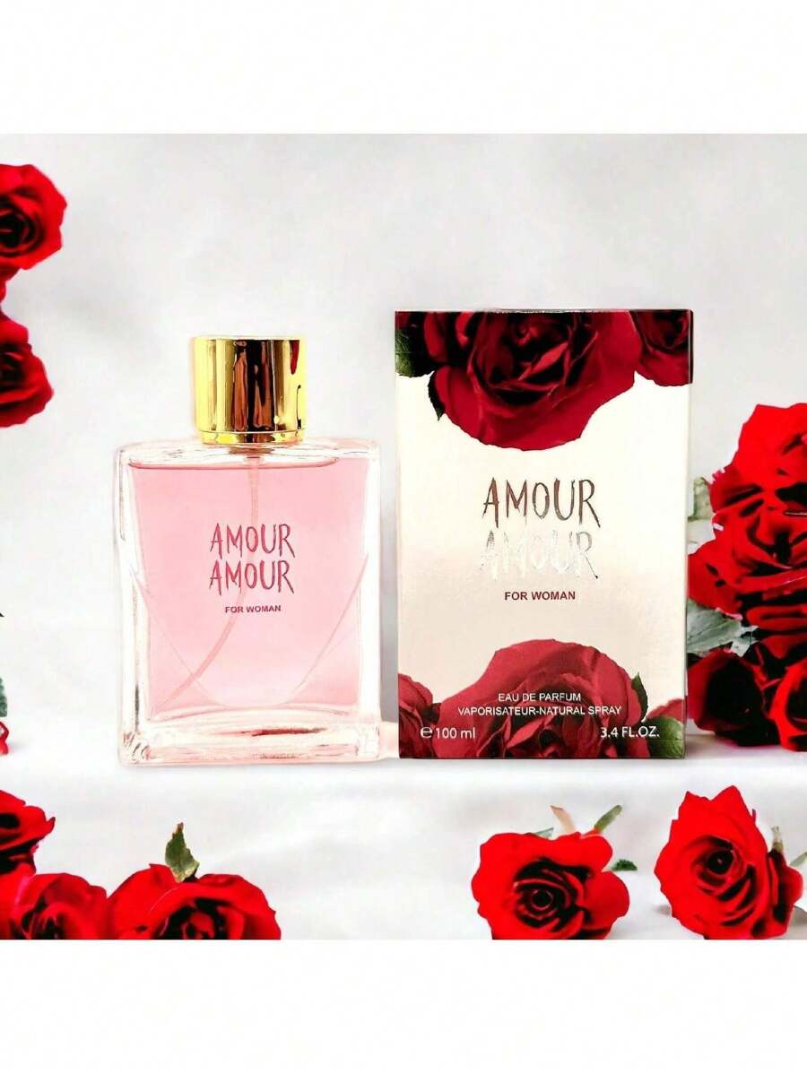 Perfume Fragancia Larga Duracion Amour Amour 60ml Concentración Alta Larga Duración Cítrico Dulce Bergamota Pomelo Femenino Juvenil - Rosa - Ver 1