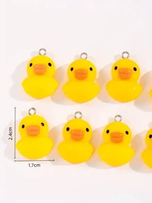 8隻可愛的小黃鴨可以通過diy製作成項鍊,耳環,手提包,吊飾,鑰匙扣和其他配件 - 彩色 - 查看 2