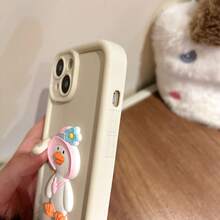 1pc Silicone Duck Hat Hi Rubber Duck Shockproof Phone Case Compatible With IPhone - White - View 7