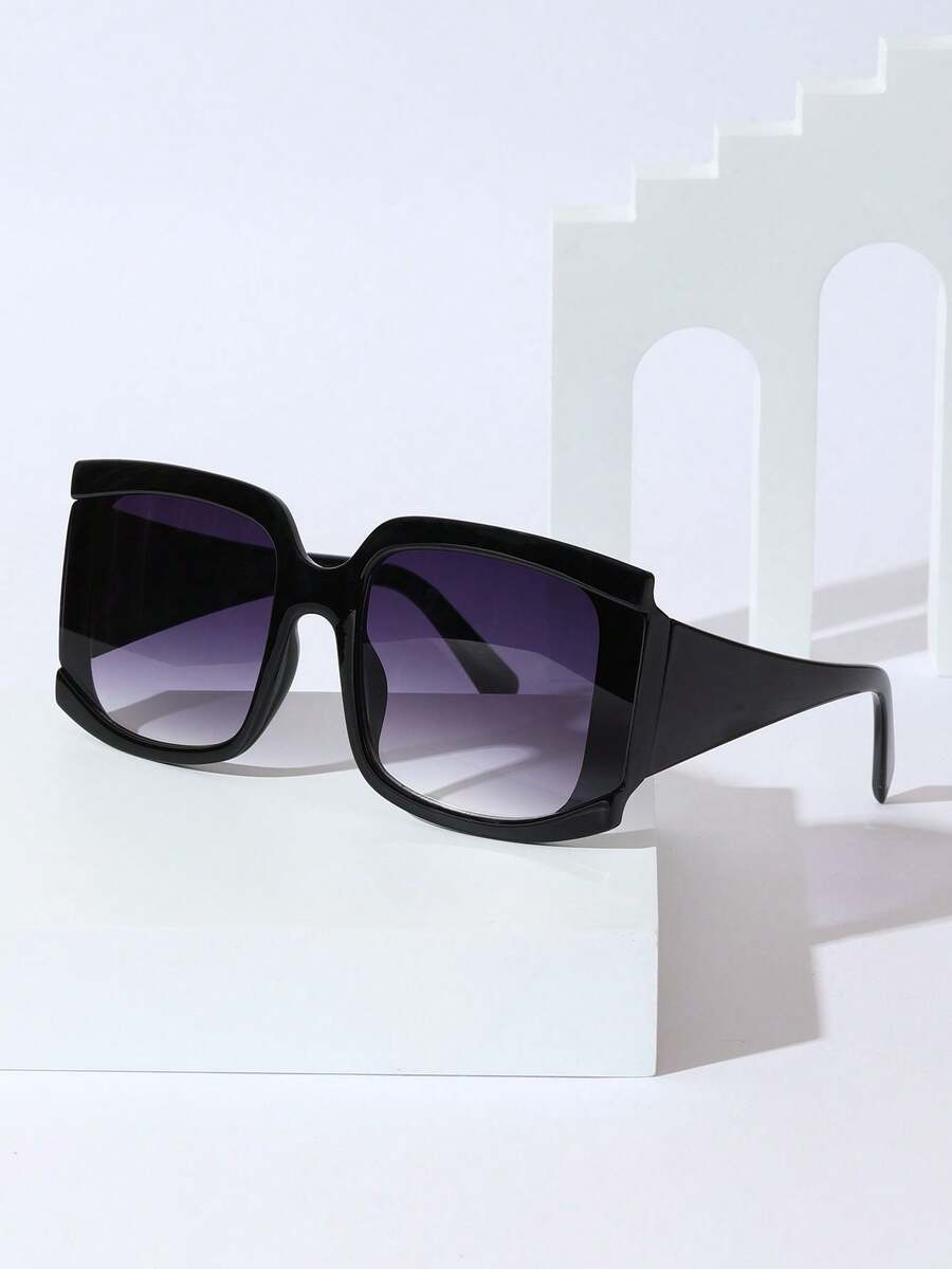 1 件复古时尚眼镜，男女通用时尚太阳镜，适合休闲、派对、日常使用 - 黑色 - 查看 1