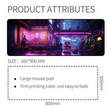 Sci-Fi Punk Style Large Office Rubber Mouse Pad And Desk Mat With Exquisite Edging - Purple - View 3