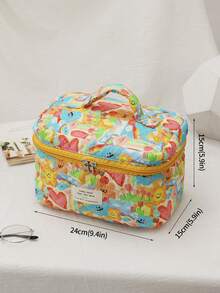 1 件彩色涂鸦化妆包，可爱的女孩风格，大容量便携式旅行洗漱包，适用于家庭化妆品存储和户外旅行，粉色房间装饰家居卧室浴室客厅书桌装饰旅行用品婚礼家居装饰生日蘑菇新年配饰礼物送给爸爸妈妈最好的朋友老师男人有趣的礼物收纳珠宝收纳盒浴室套装收纳整理器收纳盒和箱子香水收纳化妆包礼品收纳盒袋浴室收纳架和架子 - 彩色 - 查看 6