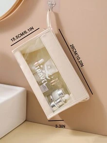 Toiletry Bag Travel Wash Bag Portable Storage Bag Large Capacity Waterproof Cosmetic Bag Pvc Transparent Wash Bag - Beige - View 5