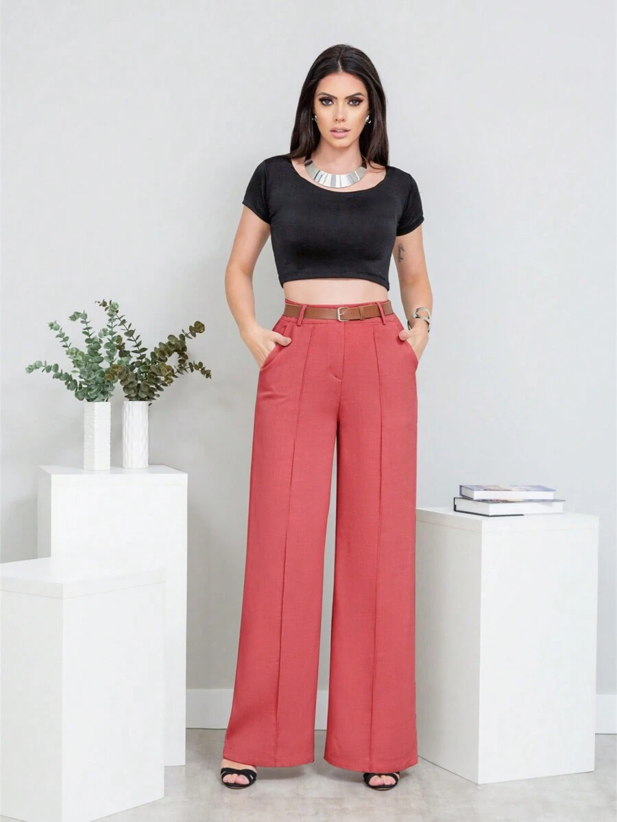 Women Pants - Màu Hồng  San hô - Xem 1