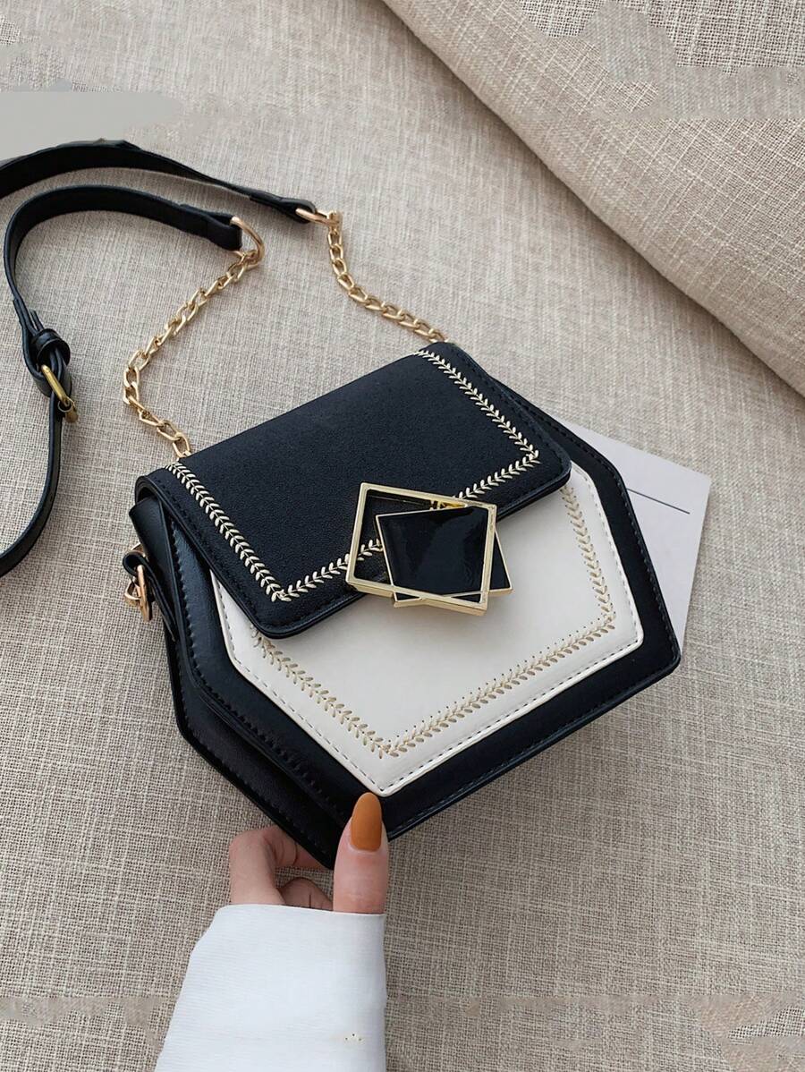 Fashionable Small Niche Design Shoulder Bag, New Versatile Diagonal Crossbody Square Bag, Popular This Year - Black - View 1