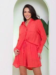 Women Kimonos - Orange - View 3