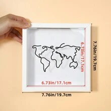 世界地圖旅行相框,儲存盒,可存放旅行票券、航空公司機票、照片和其他紀念卡,深度為3cm,可掛在牆上或作為家居裝飾放置。 - 白色 - 查看 2