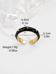 1pc High-End Ins Style Minimalist Colorful Geometric Shape Ring For Women's Accessory, Dating & Party Gift - Multicolor - View 9