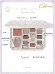 COLORROSE 浮雕彩妆盘，哑光闪光粉眼影盘，显色度高，持久亮泽闪光眼影，丝滑，轻盈，顺滑，带镜面，荧光笔轮廓腮红粉一体式彩妆盘 - 1089 烏木沉香 - 查看 4