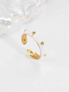 1pc High-End Ins Style Minimalist Colorful Geometric Shape Ring For Women's Accessory, Dating & Party Gift - Multicolor - View 7