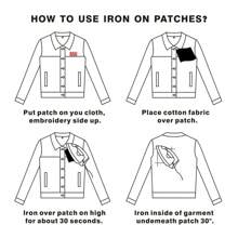 patches 1入時尚字母貼片刺繡貼片，適用於夾克，熱熨修飾衣物，修飾袋帽 - 黑色 - 查看 3