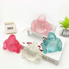 1 Pieza Bola De Alivio De Estrés De Rebote Lento De Mono De Malvavisco De Novedad, Color Aleatorio - Multicolor - Ver 3