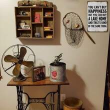 1片復古錫牌金屬招牌--你買不到幸福,但你可以買一個湖上房屋,湖畔生活牆飾別墅禮物12 X 8 英吋 - 多色3 - 查看 3