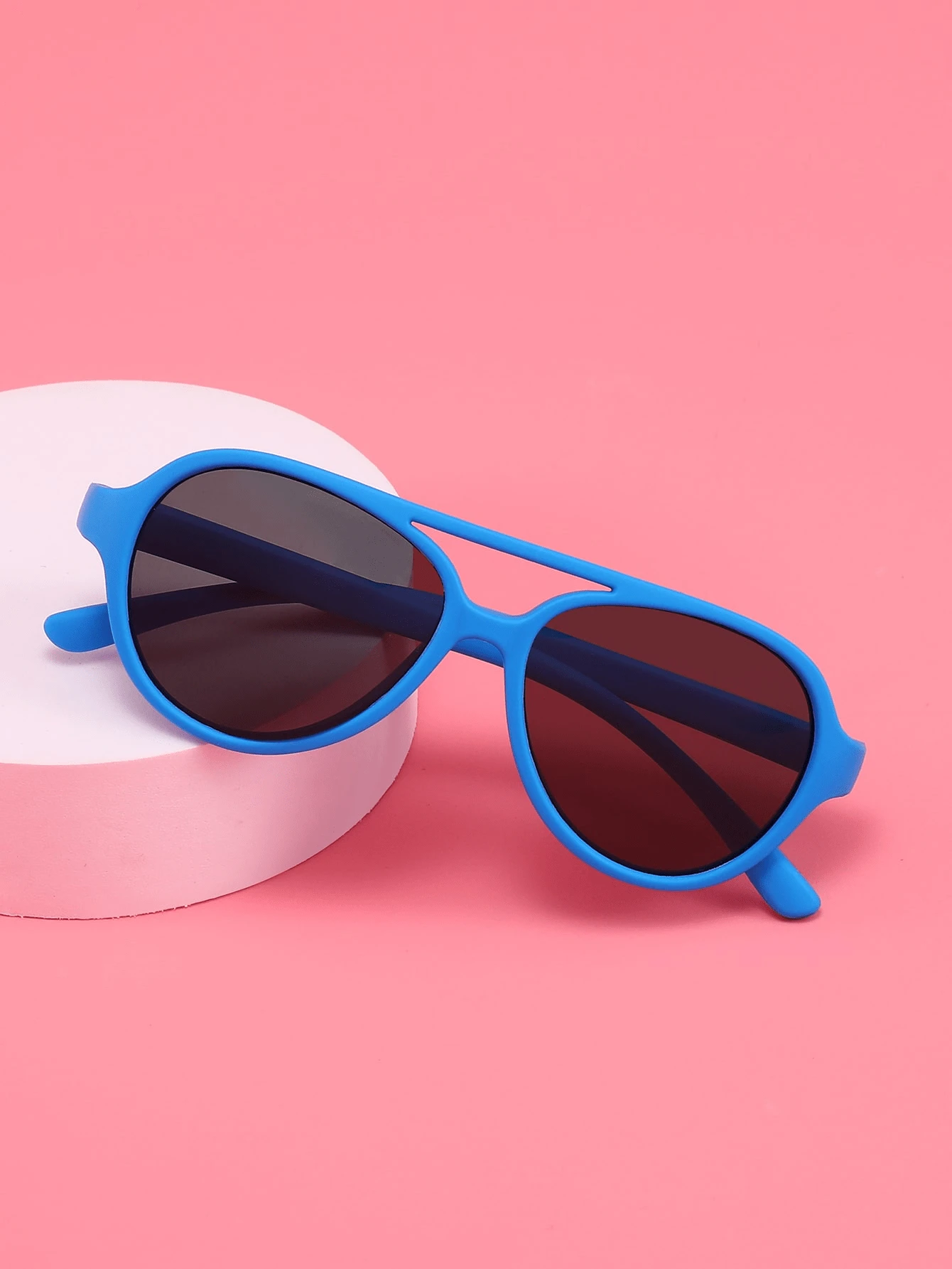 1 件装角质框架时尚眼镜，适合 3 至 14 岁儿童，时尚户外 - 寶藍色 - 查看 1