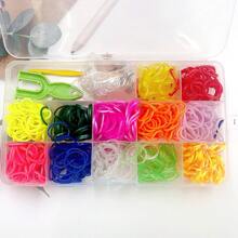 500入/盒彩虹顏色手工編織橡皮筋diy手鍊套組 - Mix Colors 520pcs/box - 查看 5
